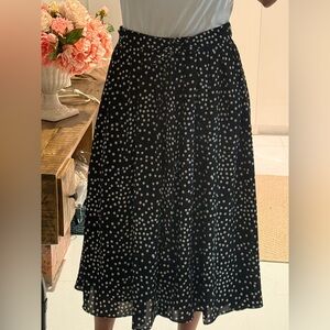 Black & White Polka Dot Midi Skirt – Size S